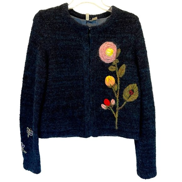 Anthropologie Sweaters - Anthropologie Moth Embroidered Vertical Garden Cardigan Sweater Size Small